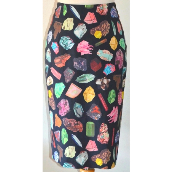 gorman Dresses & Skirts - GORMAN WHAT A GEM BLACK GEMSTONE PATTERN PENCIL SKIRT 8